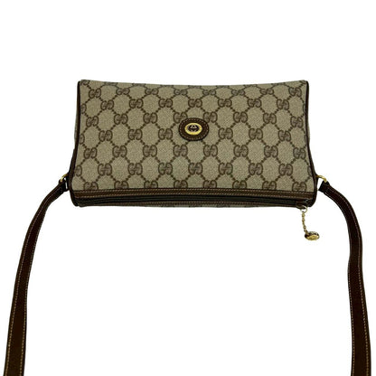 Gucci Vintage GG Logo Pattern Leather Mini Shoulder Bag Pochette Brown — view 4