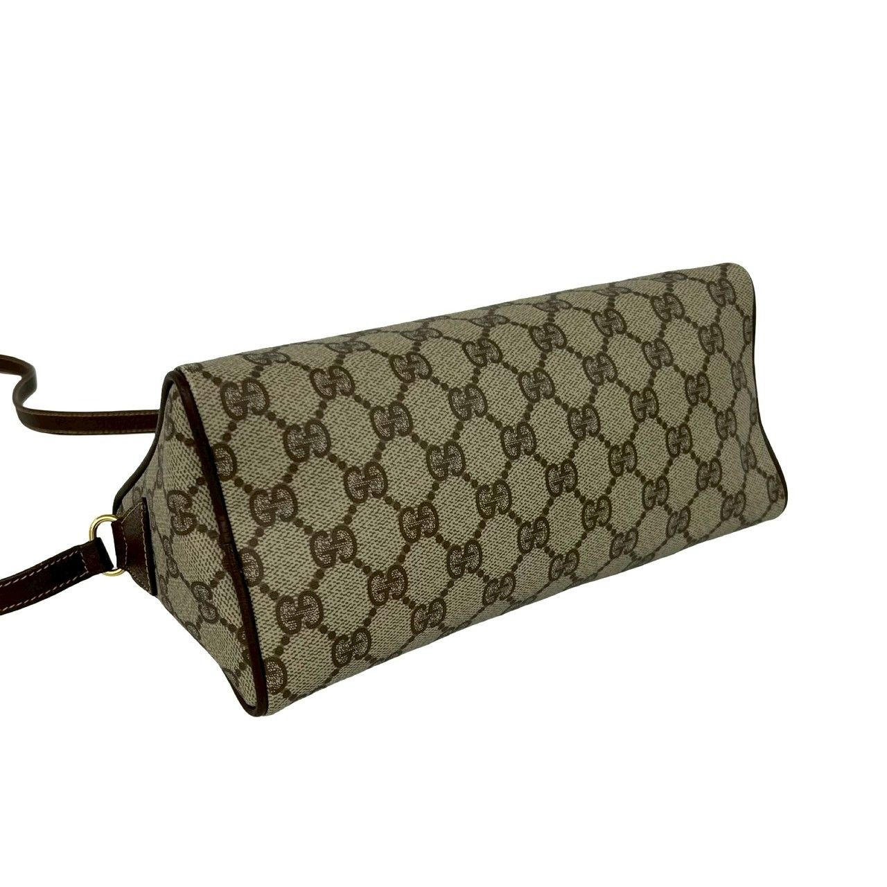 Gucci Vintage GG Logo Pattern Leather Mini Shoulder Bag Pochette Brown — view 7