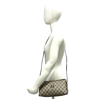 Gucci Vintage GG Logo Pattern Leather Mini Shoulder Bag Pochette Brown — view 2