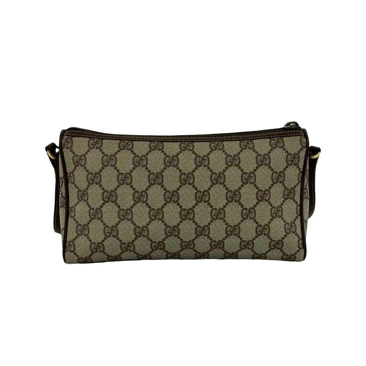 Gucci Vintage GG Logo Pattern Leather Mini Shoulder Bag Pochette Brown — view 3