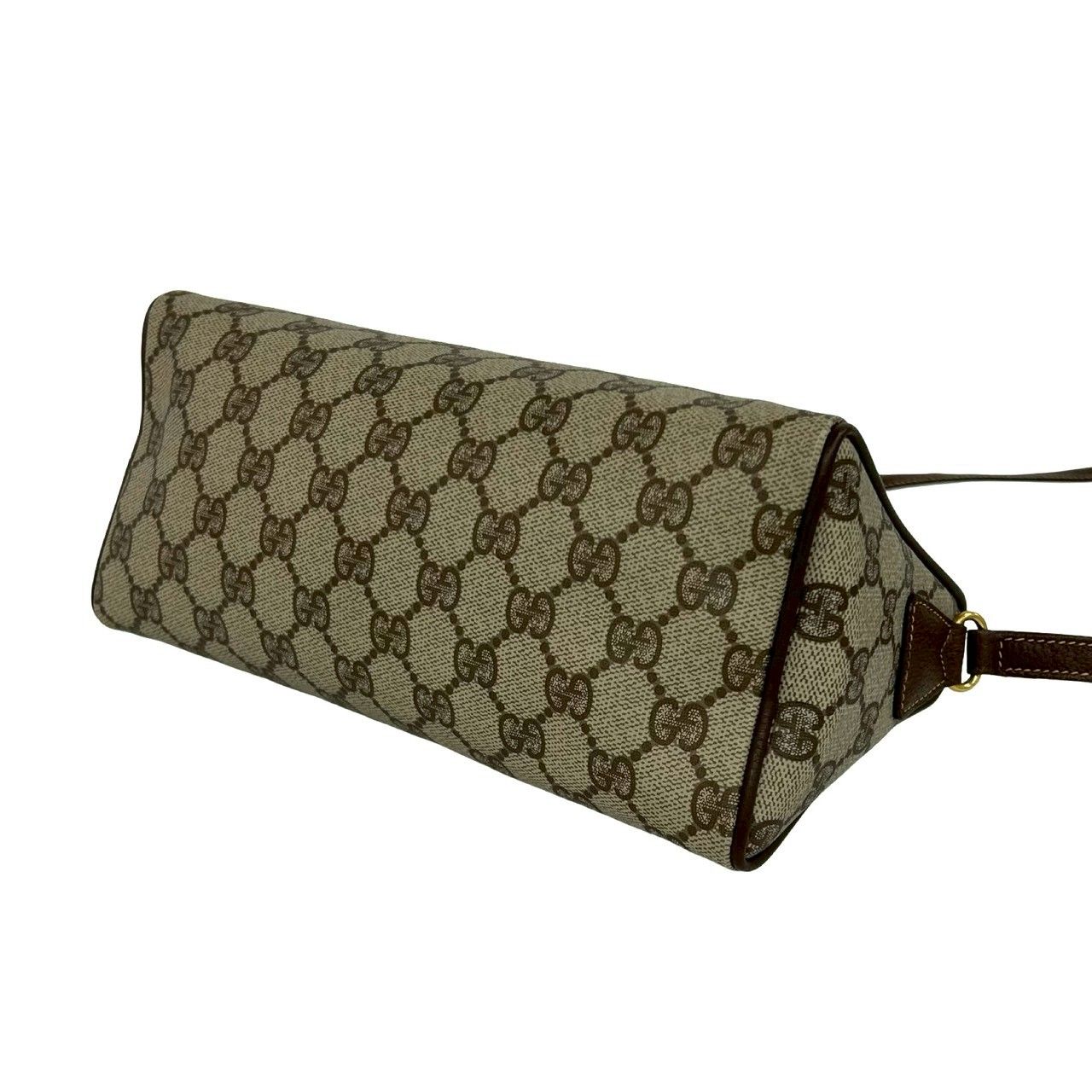 Gucci Vintage GG Logo Pattern Leather Mini Shoulder Bag Pochette Brown — view 8