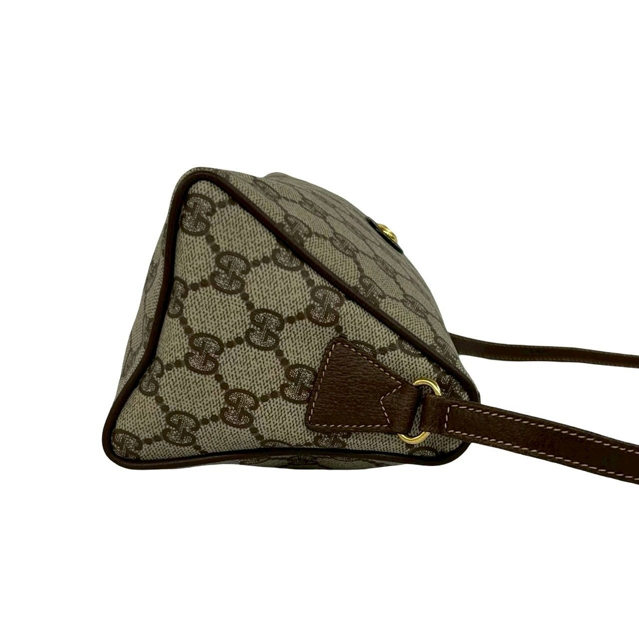 Gucci Vintage GG Logo Pattern Leather Mini Shoulder Bag Pochette Brown — view 6