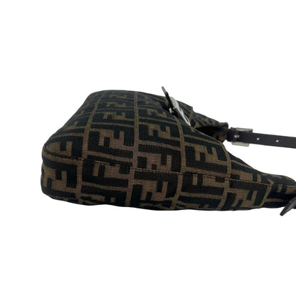 Fendi Vintage Zucca FF Logo Pattern Canvas Leather Shoulder Bag Brown — view 6