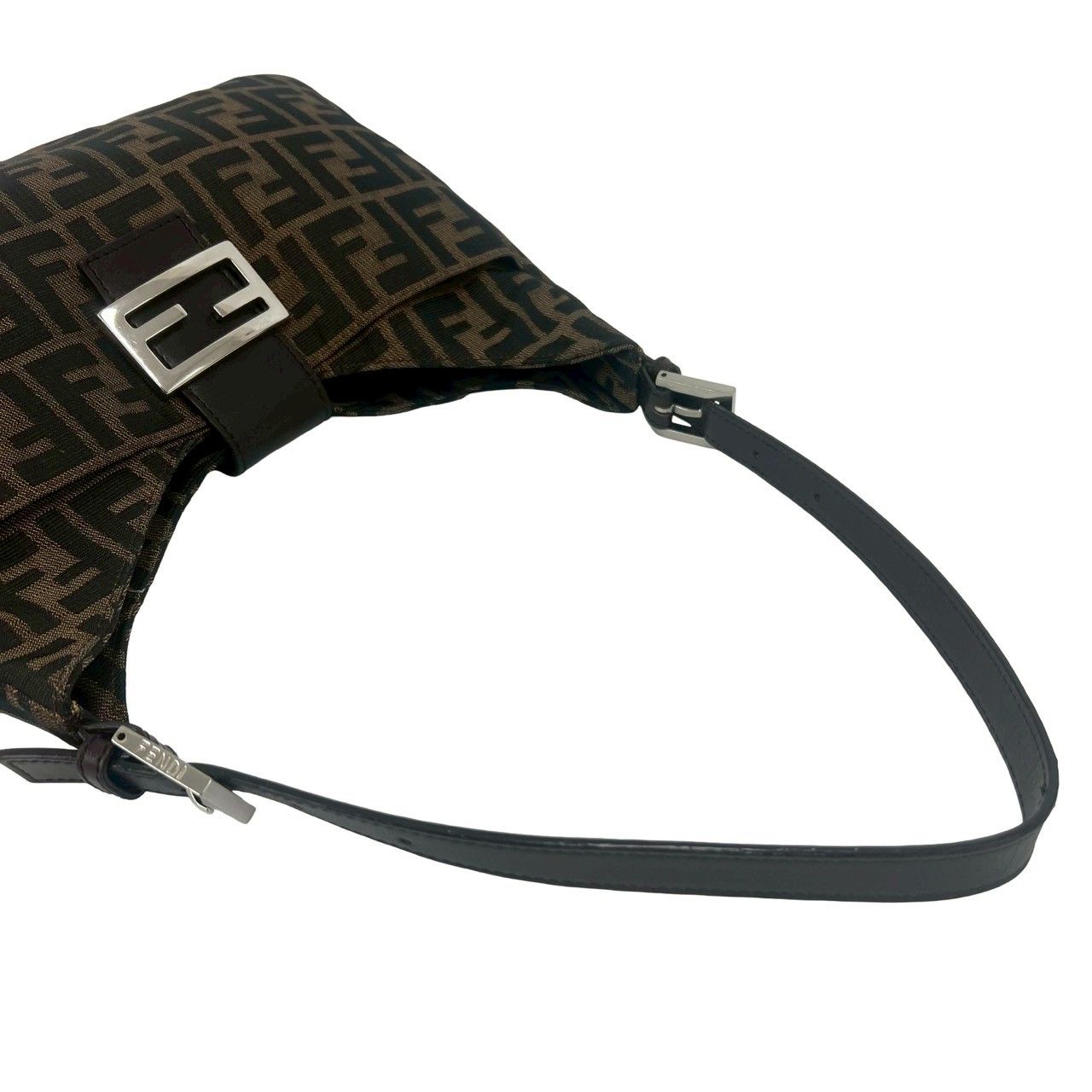 Fendi Vintage Zucca FF Logo Pattern Canvas Leather Shoulder Bag Brown — view 4