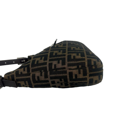 Fendi Vintage Zucca FF Logo Pattern Canvas Leather Shoulder Bag Brown — view 5