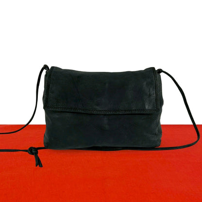 Loewe Vintage Anagram Logo Nappa Leather Mini Shoulder Bag Pochette Black