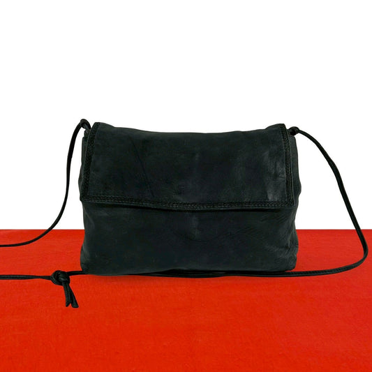 Loewe Vintage Anagram Logo Nappa Leather Mini Shoulder Bag Pochette Black