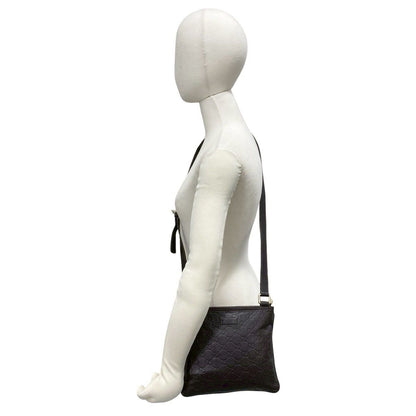 Gucci Guccissima GG Patter Leather Mini Shoulder Bag Pochette Crossbody Dark — view 2