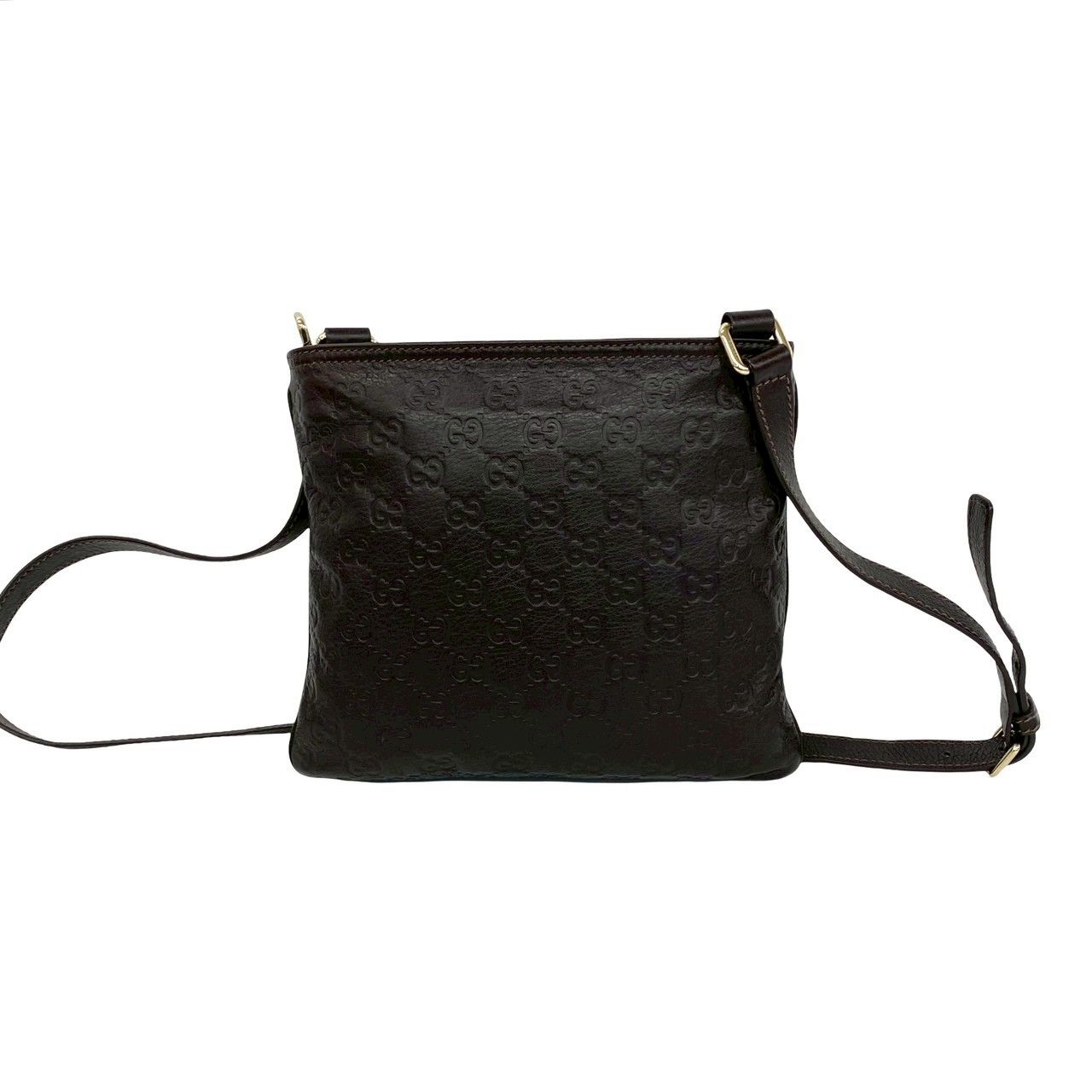 Gucci Guccissima GG Patter Leather Mini Shoulder Bag Pochette Crossbody Dark — view 3