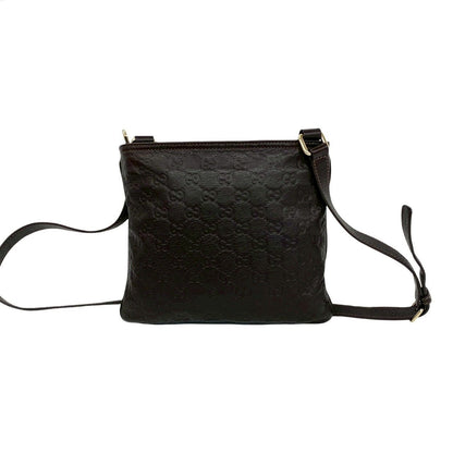 Gucci Guccissima GG Patter Leather Mini Shoulder Bag Pochette Crossbody Dark — view 3