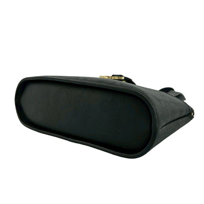 Dior Vintage Logo Leather Tote Mini Boston Bag Black — view 8