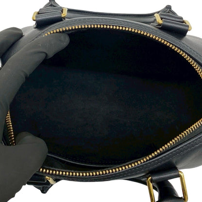 Celine Cuir Triomphe Small Boston Leather 2-Way Shoulder Bag Black — view 9