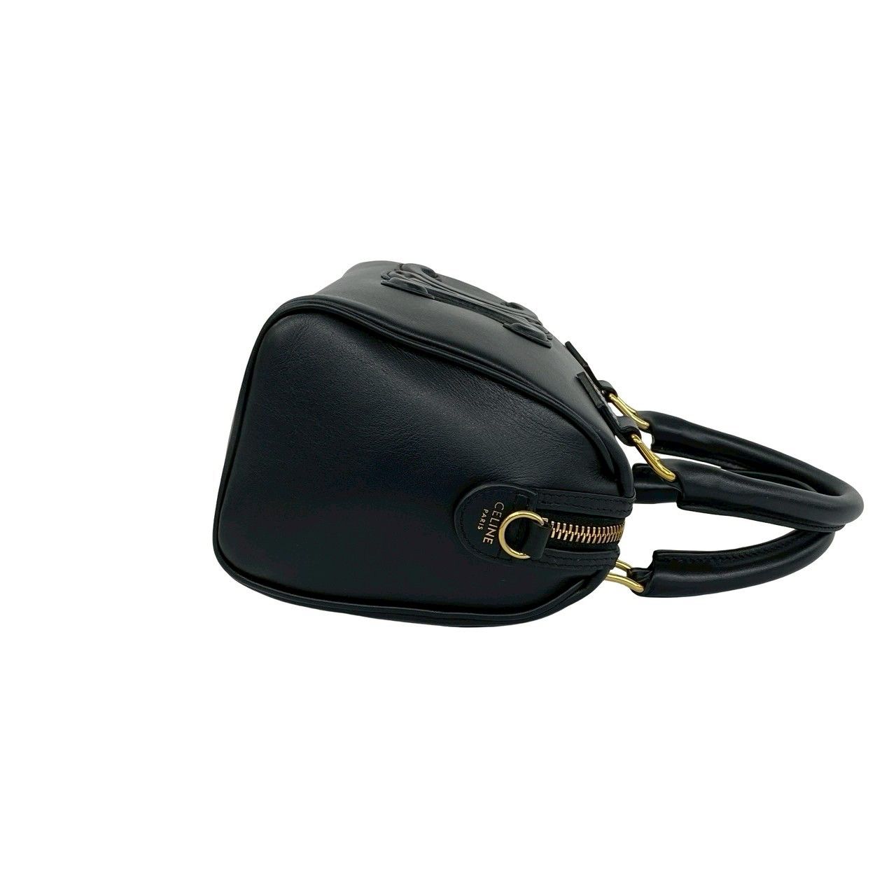 Celine Cuir Triomphe Small Boston Leather 2-Way Shoulder Bag Black — view 6