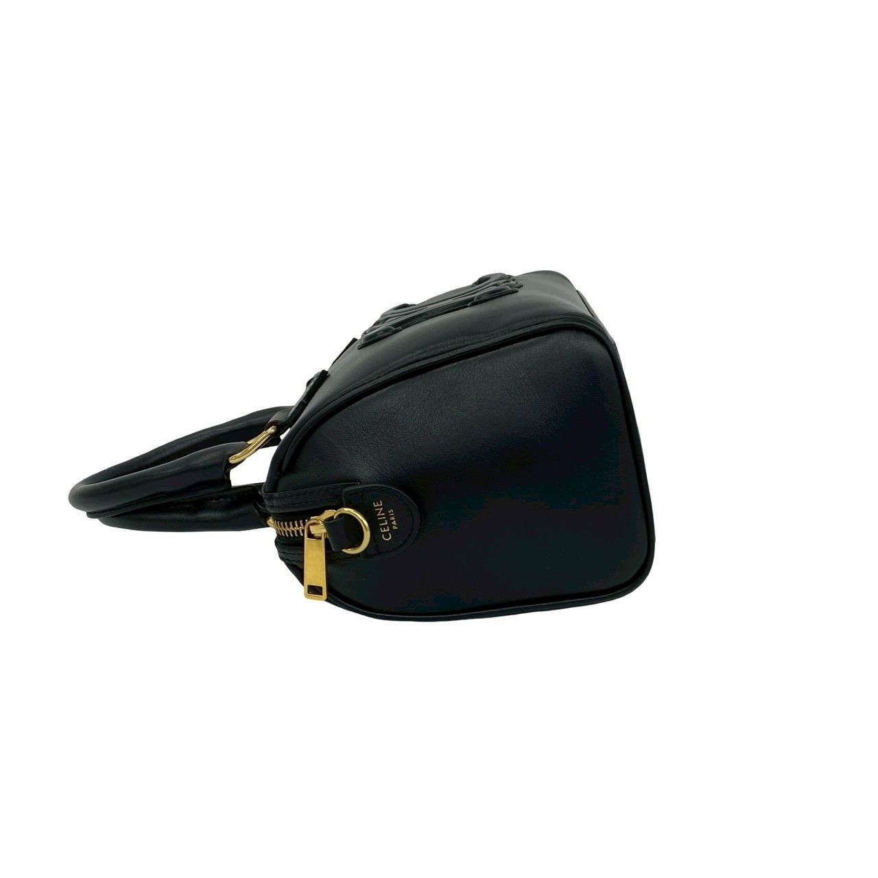 Celine Cuir Triomphe Small Boston Leather 2-Way Shoulder Bag Black — view 5