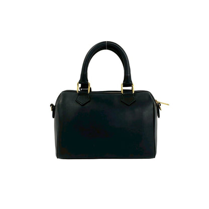 Celine Cuir Triomphe Small Boston Leather 2-Way Shoulder Bag Black — view 3