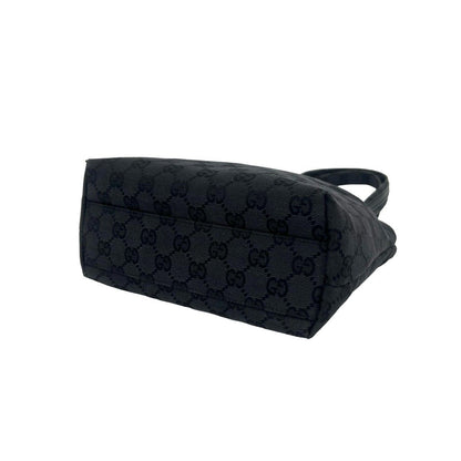 Gucci GG Pattern Canvas Leather Mini Tote Shoulder Bag Black — view 8