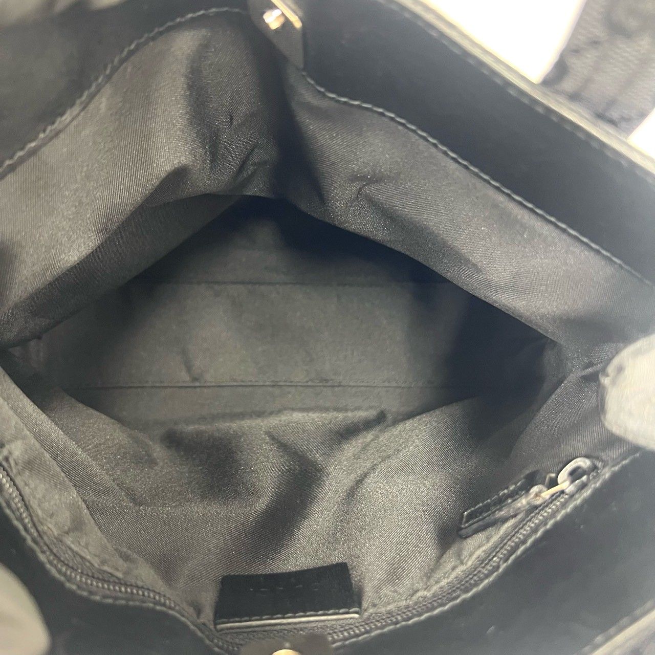 Gucci GG Pattern Canvas Leather Mini Tote Shoulder Bag Black — view 9