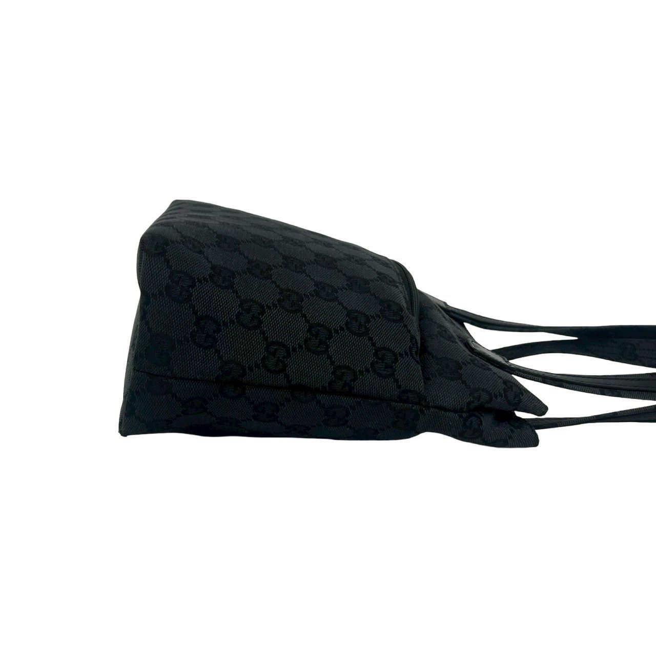 Gucci GG Pattern Canvas Leather Mini Tote Shoulder Bag Black — view 6