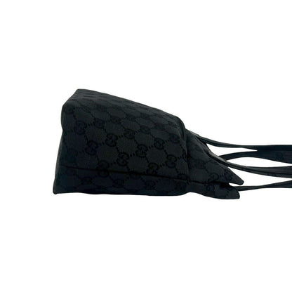 Gucci GG Pattern Canvas Leather Mini Tote Shoulder Bag Black — view 6