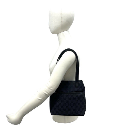Gucci GG Pattern Canvas Leather Mini Tote Shoulder Bag Black — view 2