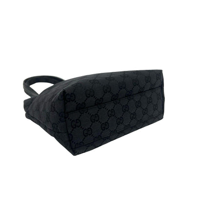 Gucci GG Pattern Canvas Leather Mini Tote Shoulder Bag Black — view 7