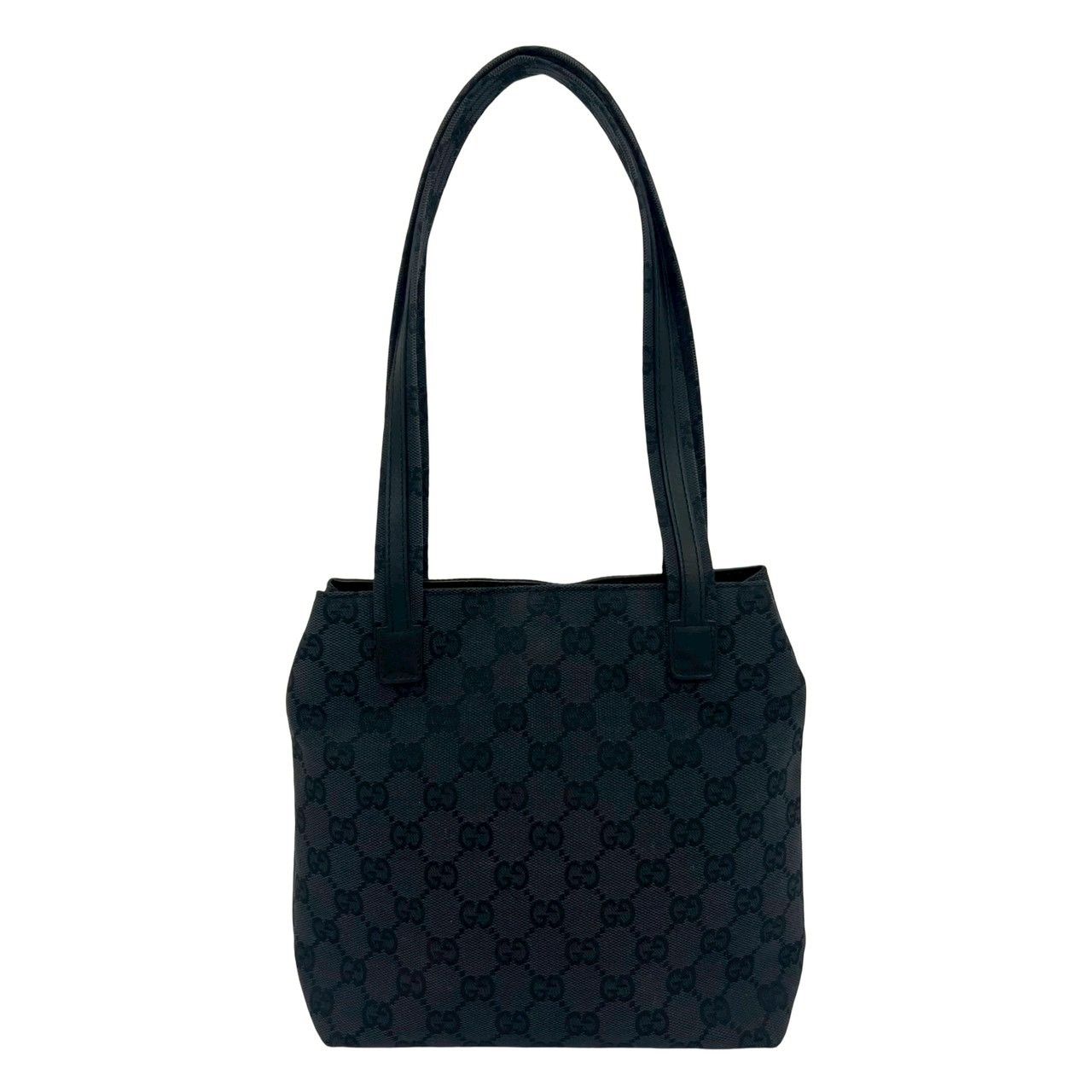 Gucci GG Pattern Canvas Leather Mini Tote Shoulder Bag Black — view 3