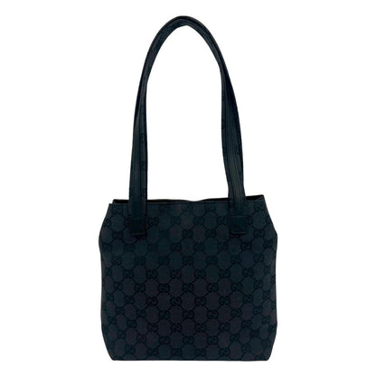 Gucci GG Pattern Canvas Leather Mini Tote Shoulder Bag Black — view 3
