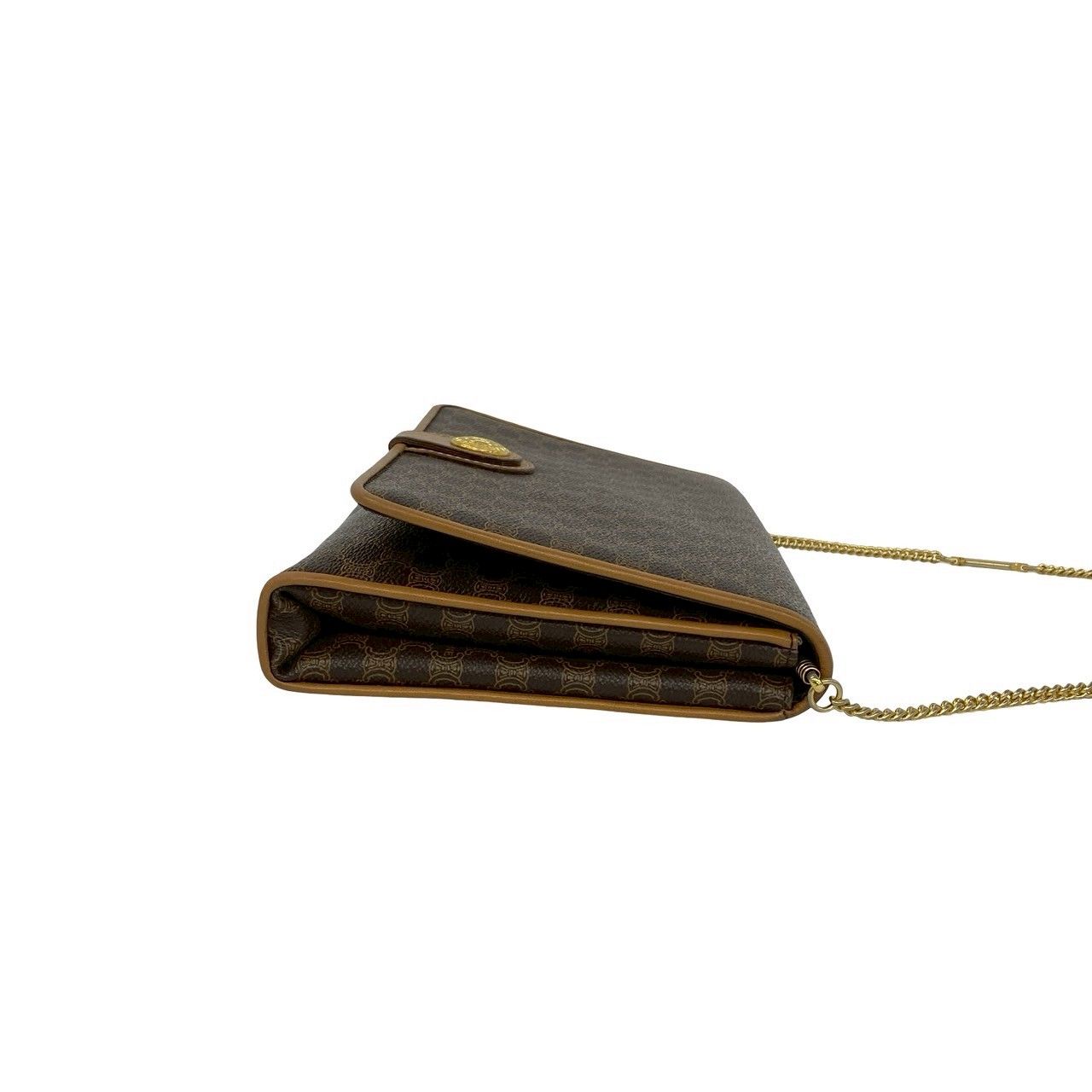 Celine Vintage Macadam Blason Triomphe Pattern Leather Mini Chain Shoulder — view 6