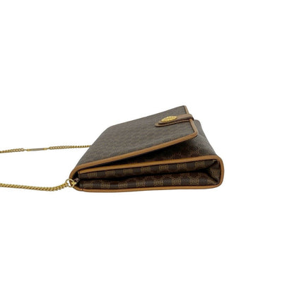 Celine Vintage Macadam Blason Triomphe Pattern Leather Mini Chain Shoulder — view 5
