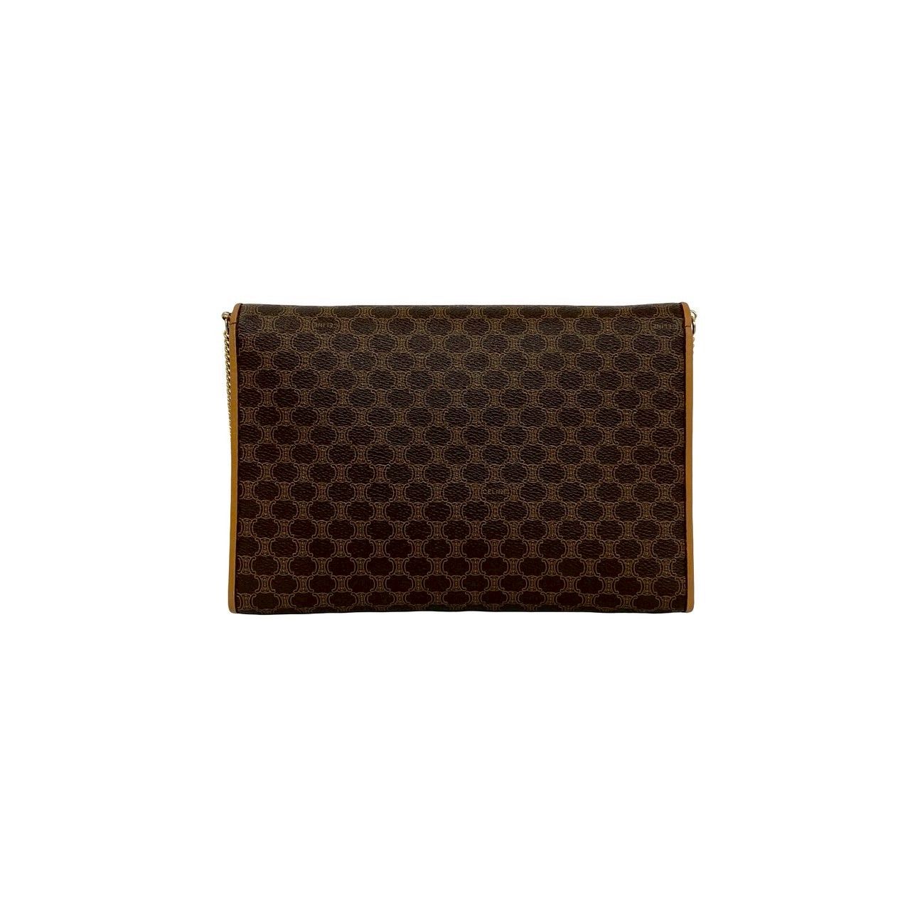 Celine Vintage Macadam Blason Triomphe Pattern Leather Mini Chain Shoulder — view 3