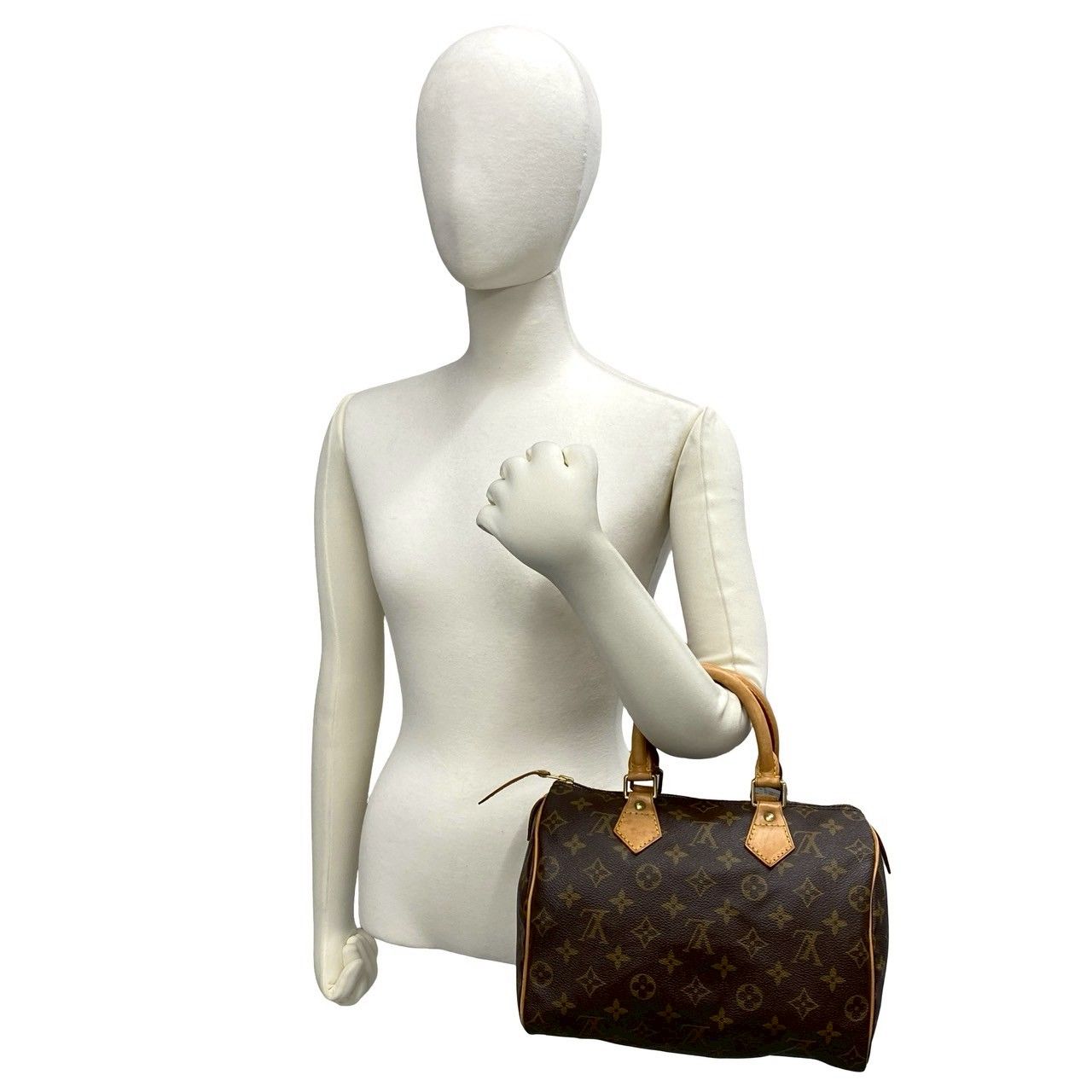 Louis Vuitton Vintage Speedy 25 Monogram Leather Mini Boston Bag Brown — view 2