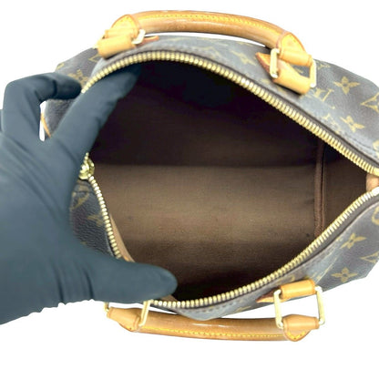 Louis Vuitton Speedy 25 Monogram Pattern Leather Mini Boston Bag Brown — view 9