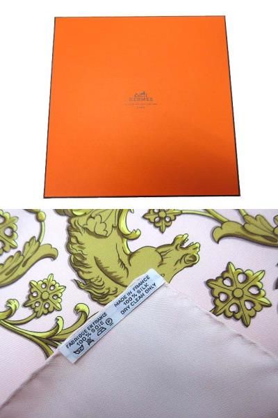 Hermes Carre 90 Silk Scarf Walk Long Chien Promenade Longchamps Pink — view 9