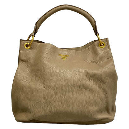 Prada Shoulder Bag Vitello Dyno Beige Leather