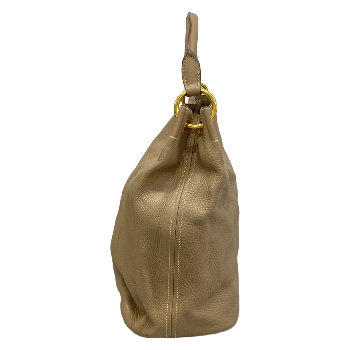 Prada Shoulder Bag Vitello Dyno Beige Leather — view 4