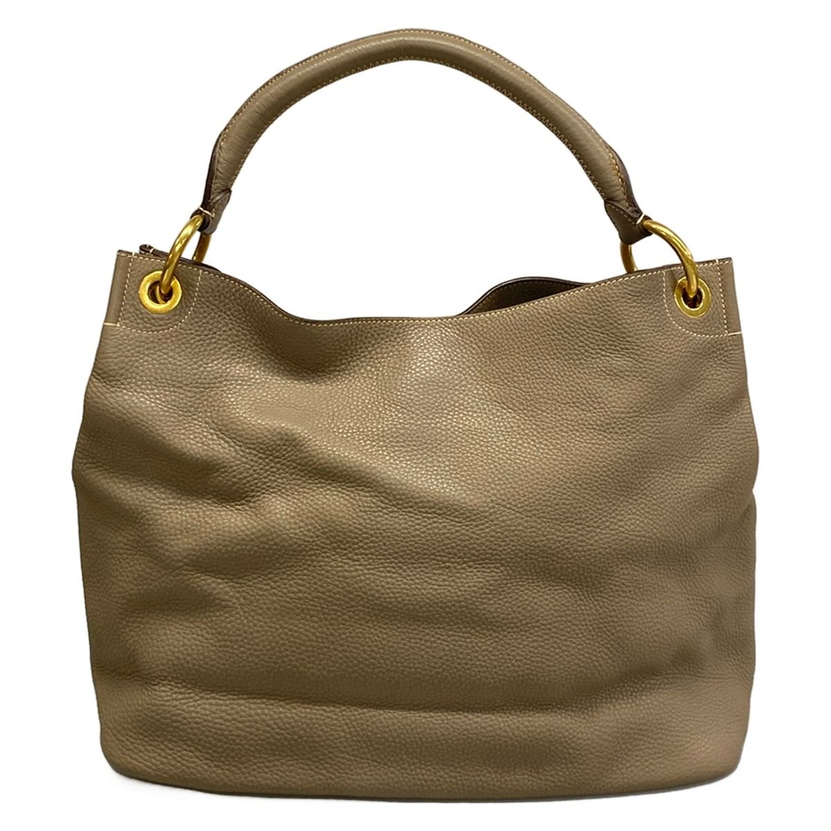 Prada Shoulder Bag Vitello Dyno Beige Leather — view 3