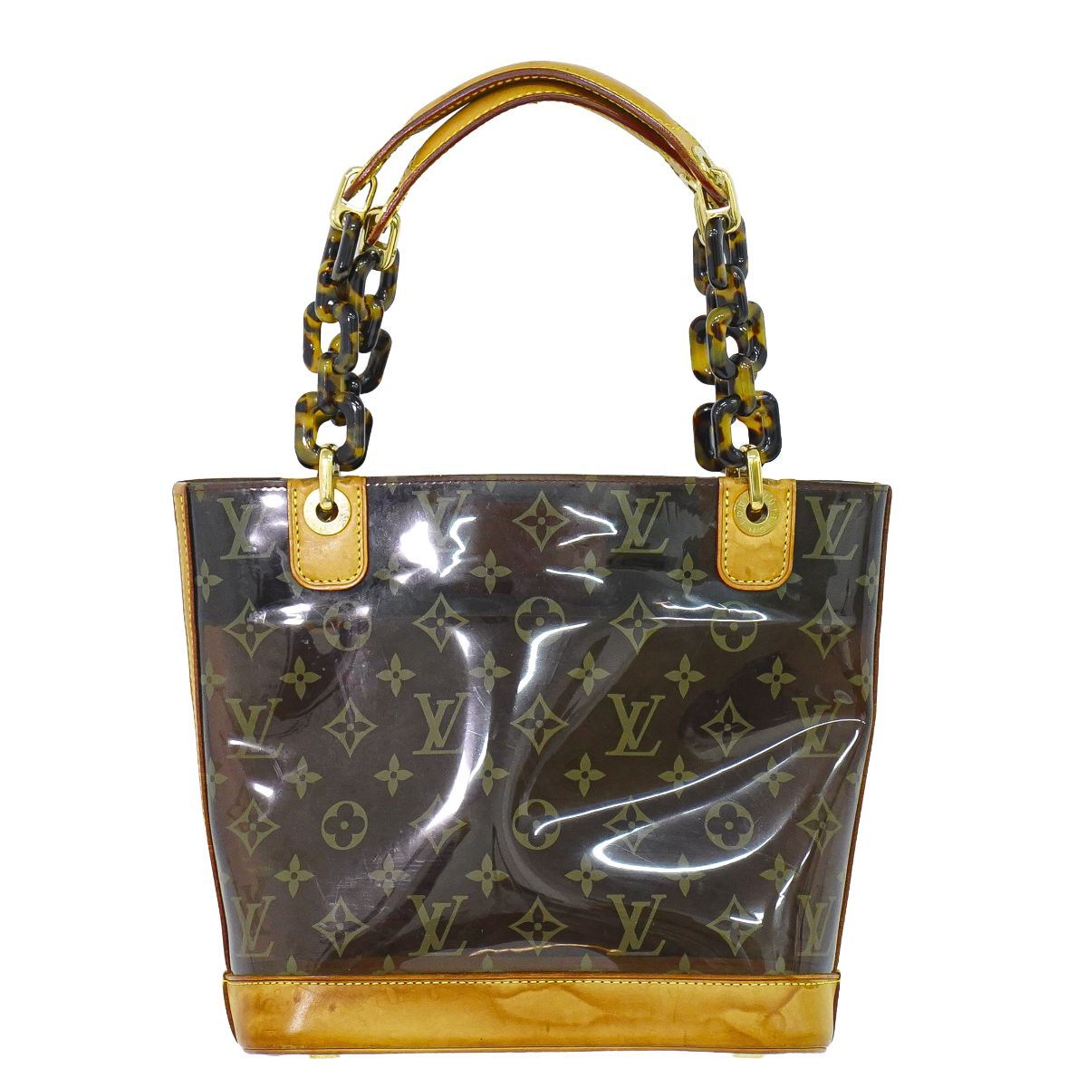 Louis Vuitton LV Cover Ambre PM Monogram Vinyl Tote Clear Brown