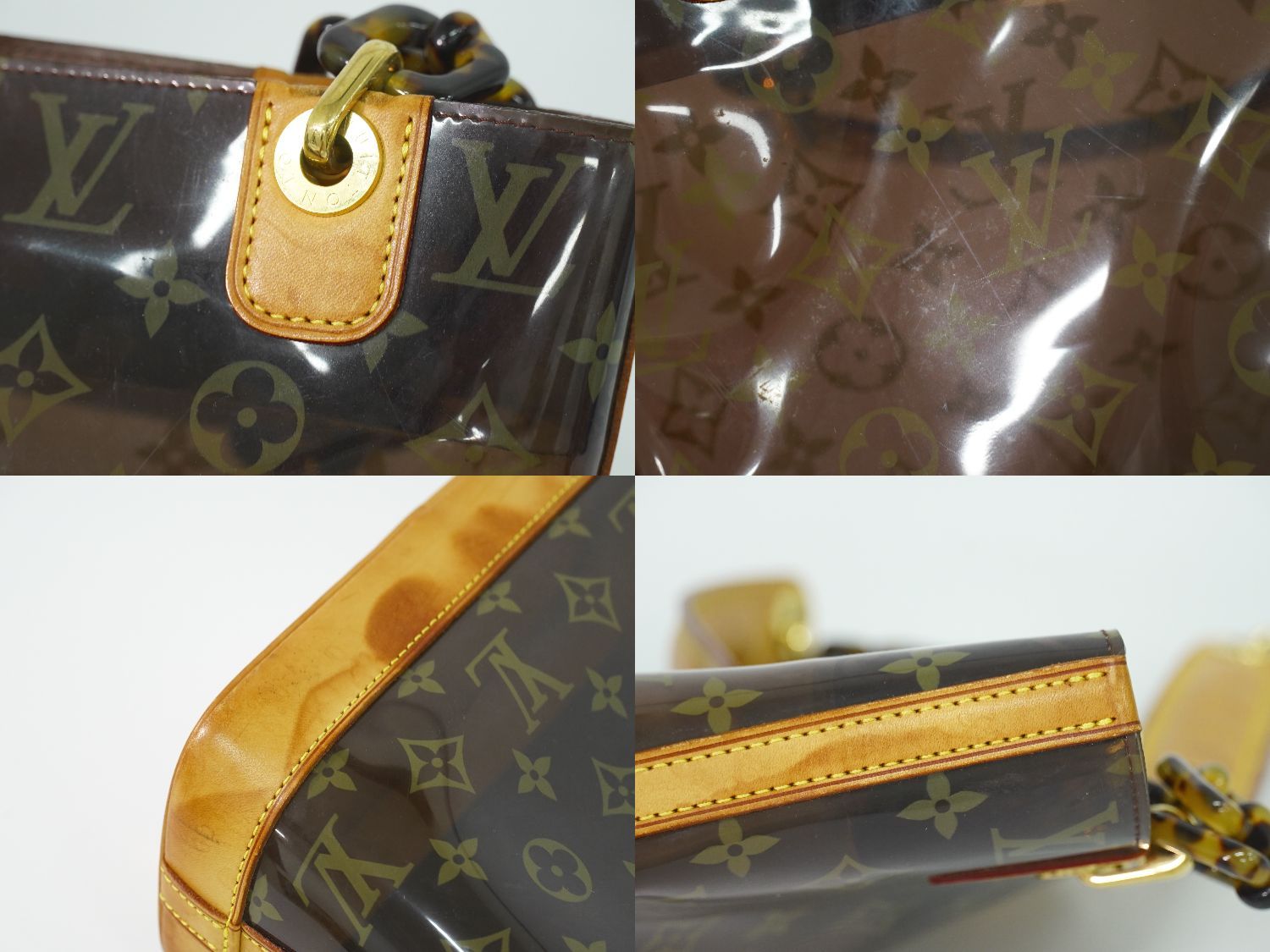 Louis Vuitton LV Cover Ambre PM Monogram Vinyl Tote Clear Brown — view 7