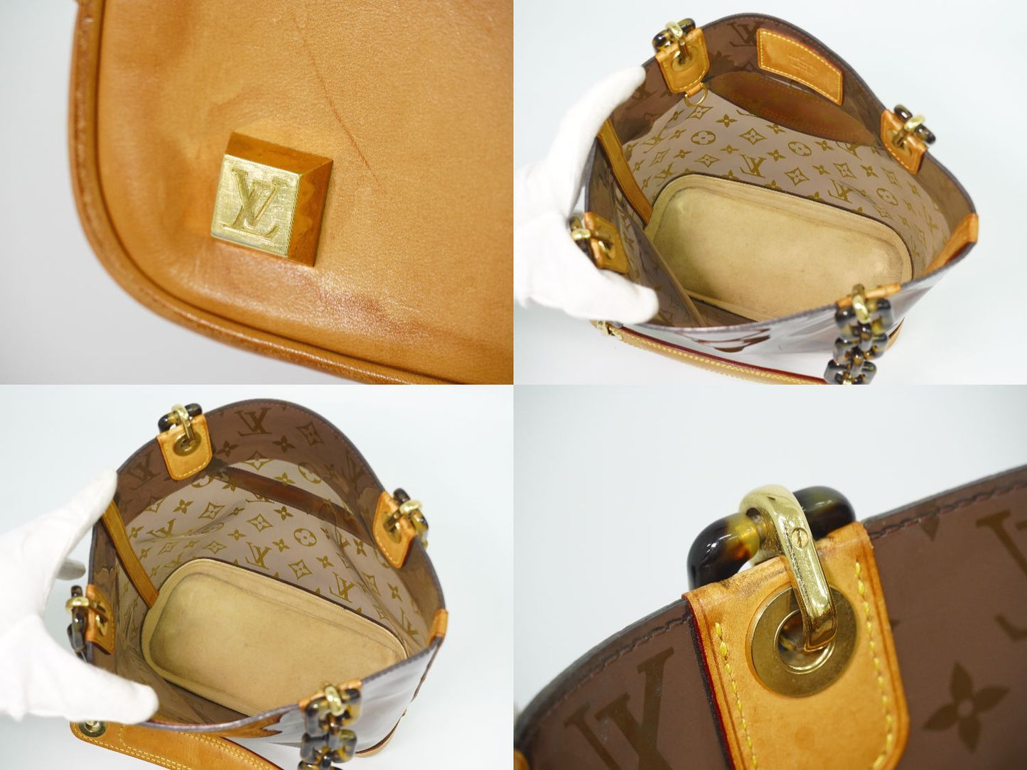 Louis Vuitton LV Cover Ambre PM Monogram Vinyl Tote Clear Brown — view 8