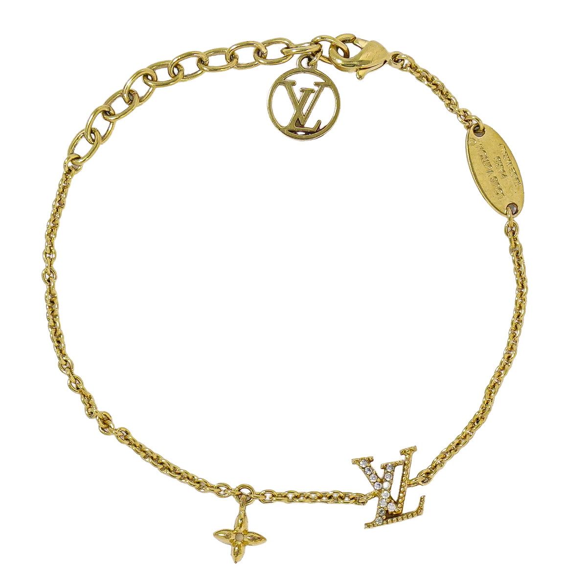 Louis Vuitton Bracelet LV Iconic Rhinestone Gold Plated