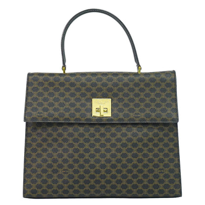 Celine Macadam Handbag Black Brown Bag