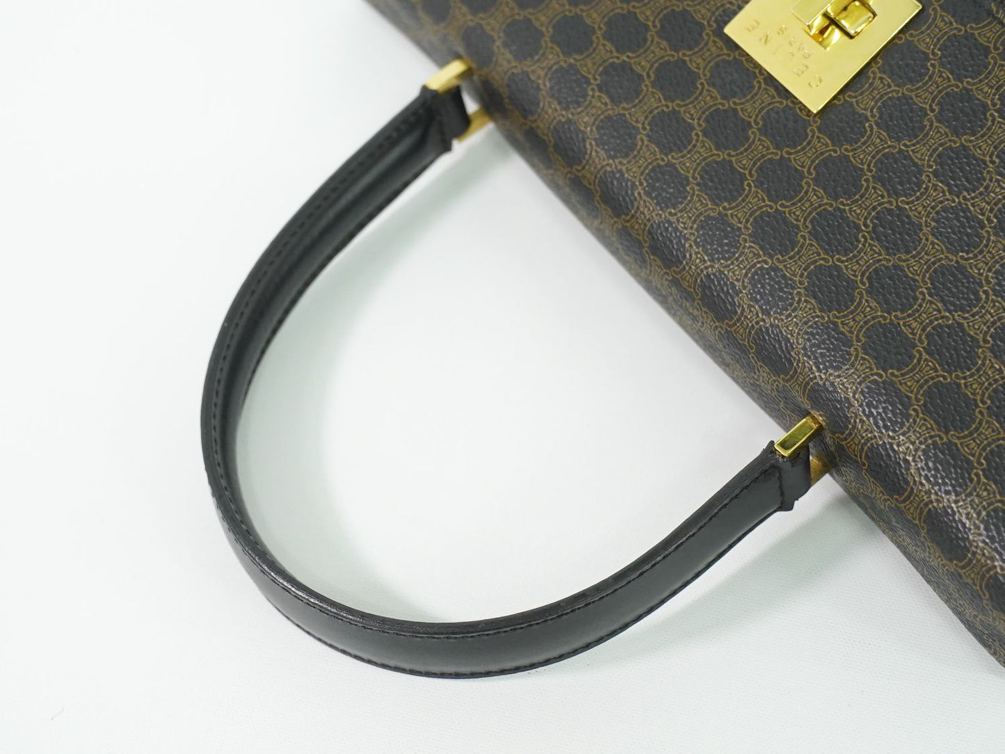 Celine Macadam Handbag Black Brown Bag — view 4