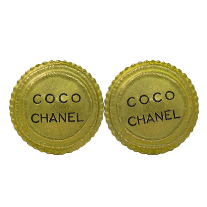 Chanel Coco Logo Earrings Gold Plated