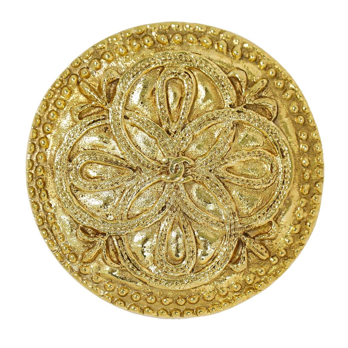 Chanel CC Logo Brooch Gold Plated