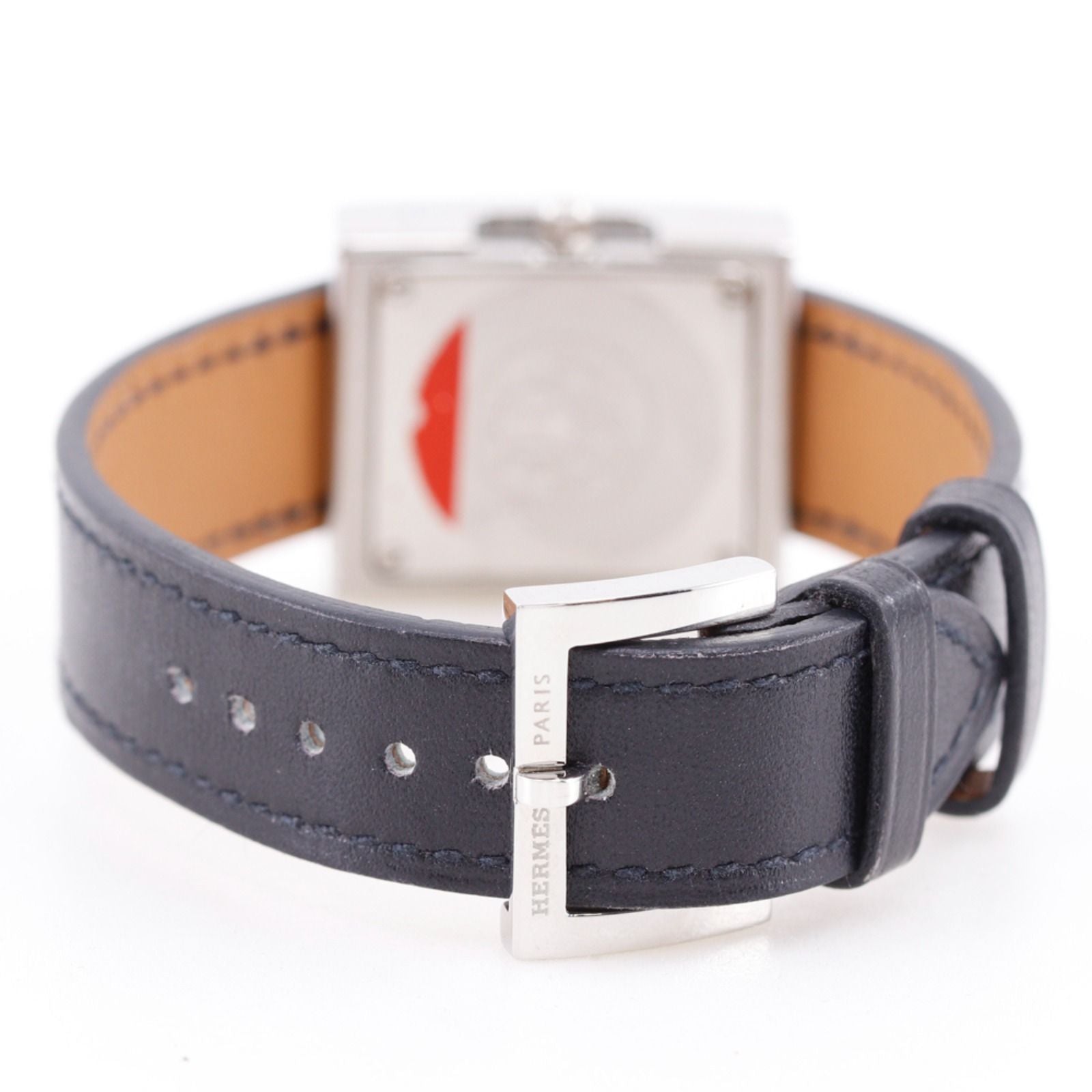 Hermes Watch Stainless Steel Leather Quartz Analog Display White Dial — view 5