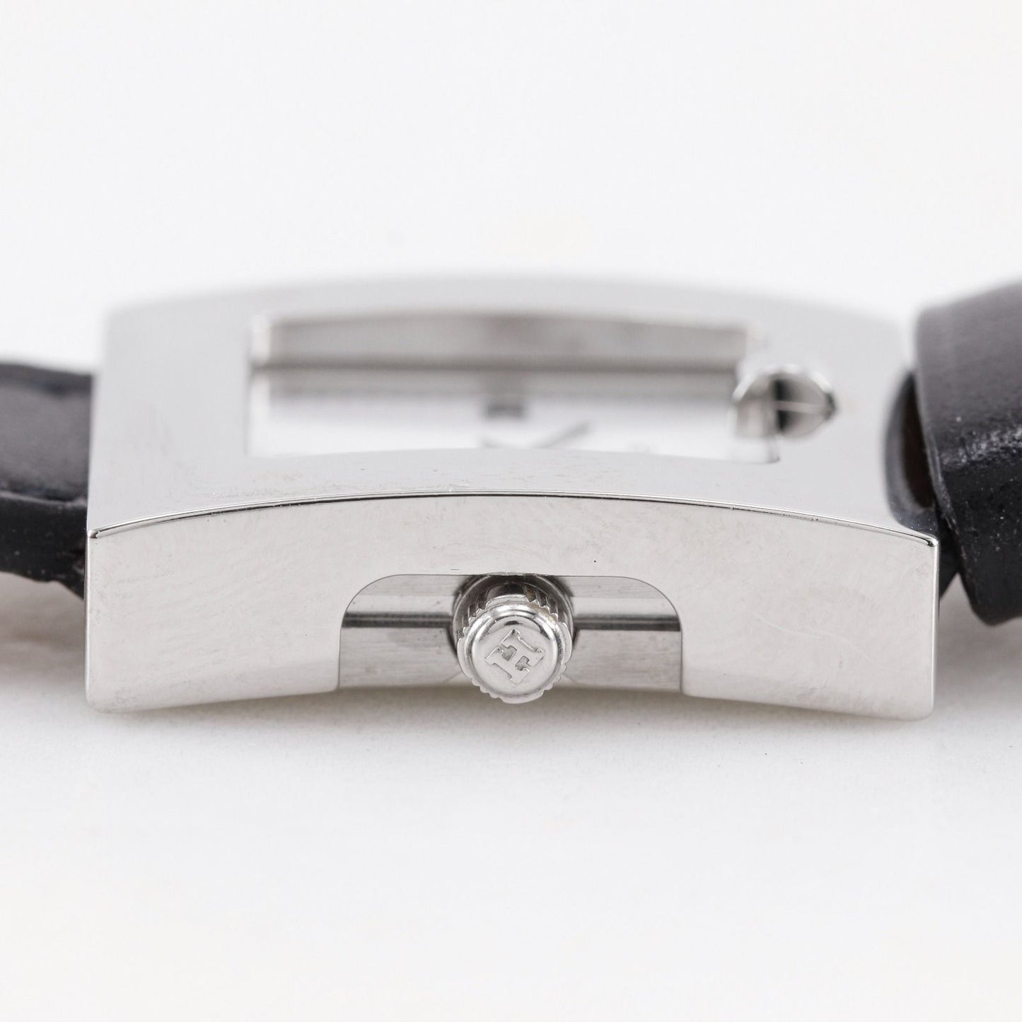Hermes Watch Stainless Steel Leather Quartz Analog Display White Dial — view 7