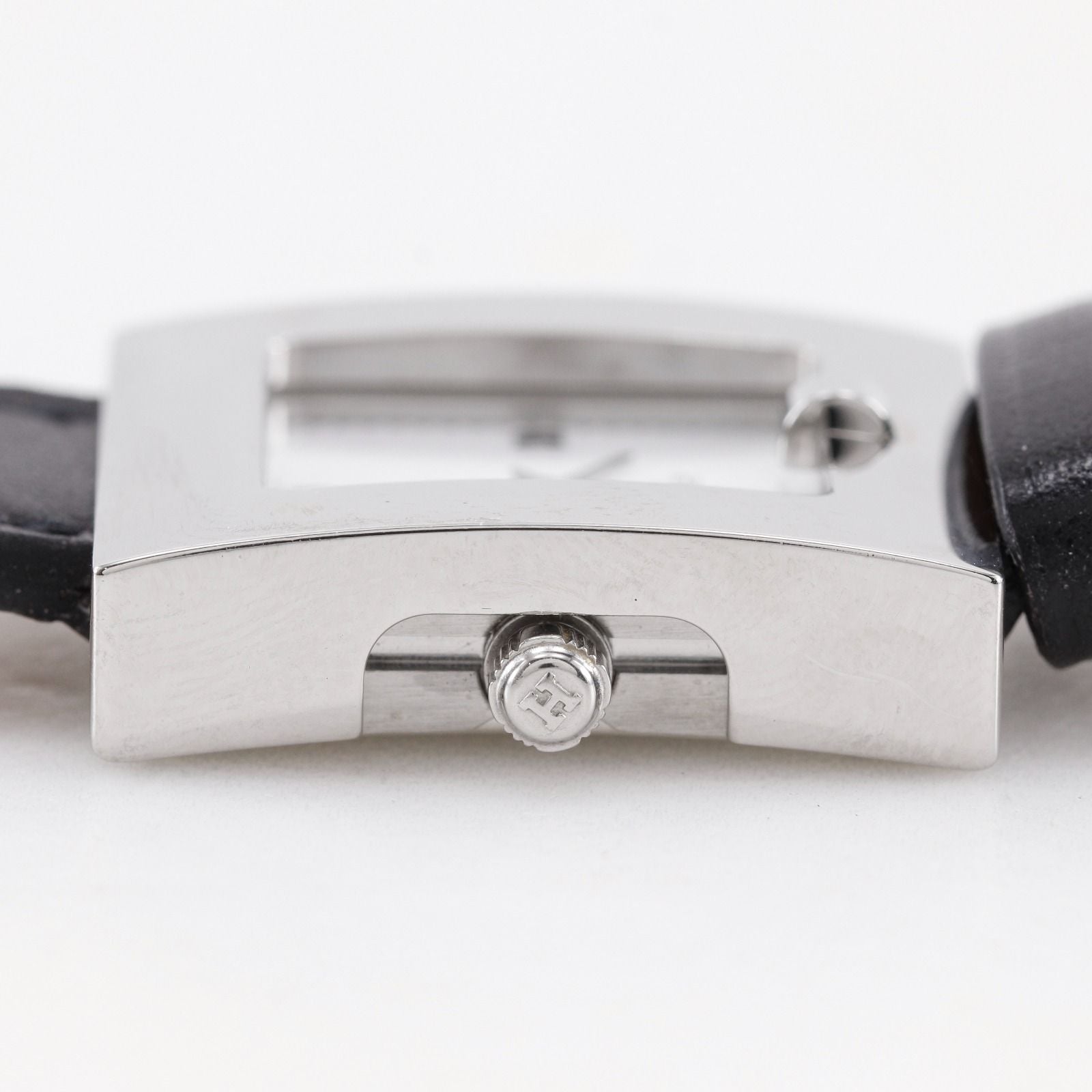 Hermes Watch Stainless Steel Leather Quartz Analog Display White Dial — view 7