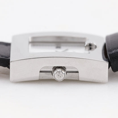 Hermes Watch Stainless Steel Leather Quartz Analog Display White Dial — view 7