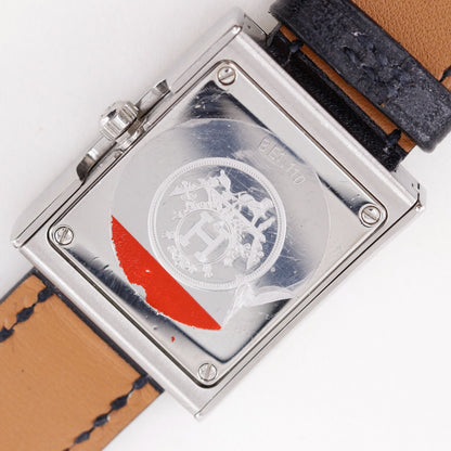 Hermes Watch Stainless Steel Leather Quartz Analog Display White Dial — view 6