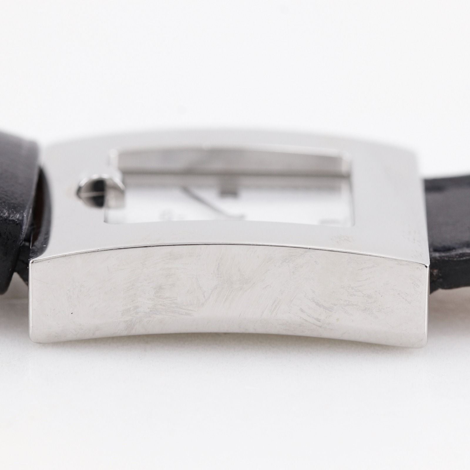 Hermes Watch Stainless Steel Leather Quartz Analog Display White Dial — view 8